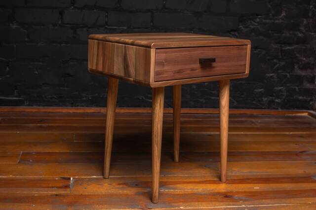 Mid-Century Walnut Nightstand. Wooden Bedside Table - image 1