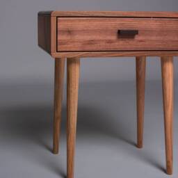 Mid-Century Walnut Nightstand. Wooden Bedside Table - thumbnail 2