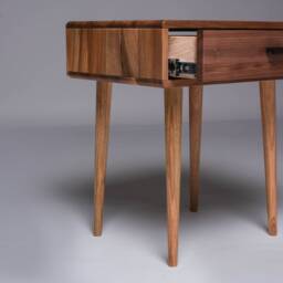 Mid-Century Walnut Nightstand. Wooden Bedside Table - thumbnail 3