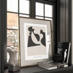 Abstract Print, Contemporary Art , Wall Home Decor Bedroom Minimal Neutral Beige, A5, A4, A3, A3+, A2 - thumbnail 3