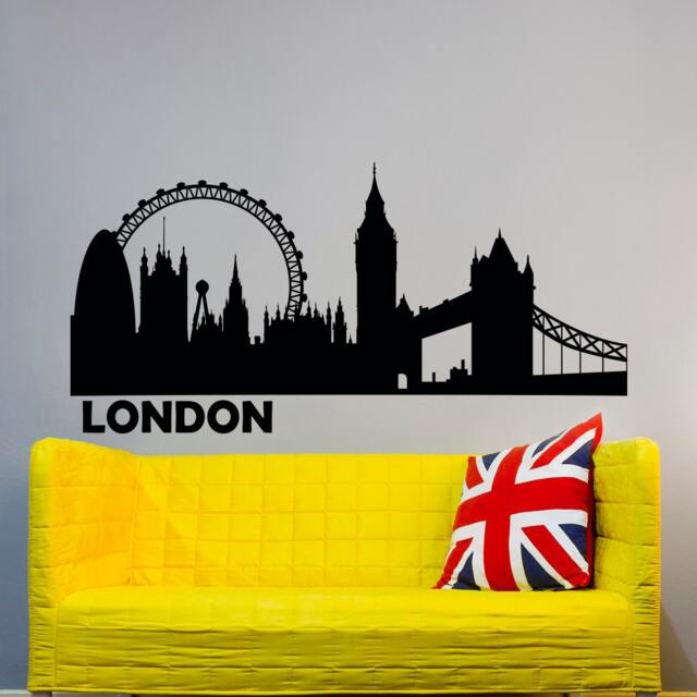 London Skyline Wall Decal - British Travel Theme Art C016 - image 1