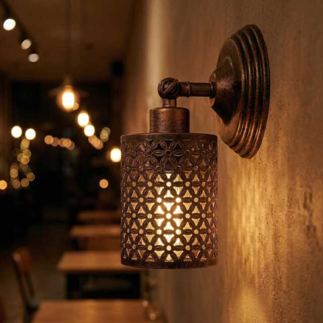 Vintage Brass Wall Light, Industrial Sconce, Rustic Metal Lamp, Farmhouse Lighting, Bedside Light Fixture - image 1
