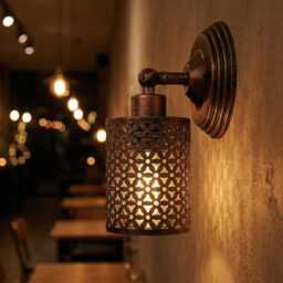 Vintage Brass Wall Light, Industrial Sconce, Rustic Metal Lamp, Farmhouse Lighting, Bedside Light Fixture - thumbnail 1