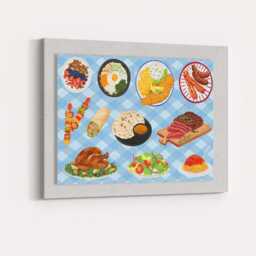 Assorted Gourmet Food Platter Illustration Kitchen Canvas Wall Art Print Decor Picture Ready To Hang - thumbnail 4