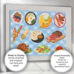 Assorted Gourmet Food Platter Illustration Kitchen Canvas Wall Art Print Decor Picture Ready To Hang - thumbnail 3
