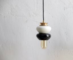 Pendant Ceramic Lamp, Hanging Lampshade, Handmade Design, Contemporary Artwork Creation, Unique Light Fixture Gift - thumbnail 1