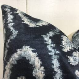 Ikat Silk Pillow Cover, Handwoven Accent Cushion - 16x16 - thumbnail 3