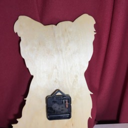 Yorkie Dog Clock Laser Engraved Birch Plywood Wall Decor - thumbnail 4
