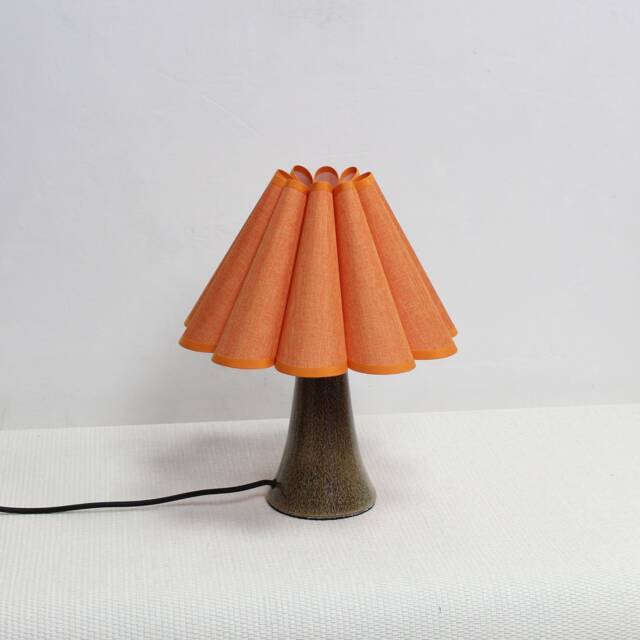 Orange Fabric Table Lamp Ceramic Base, Modern Home Furnishing - image 1