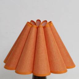 Orange Fabric Table Lamp Ceramic Base, Modern Home Furnishing - thumbnail 3