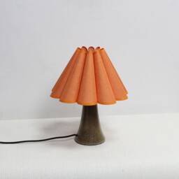 Orange Fabric Table Lamp Ceramic Base, Modern Home Furnishing