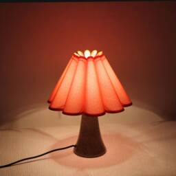 Orange Fabric Table Lamp Ceramic Base, Modern Home Furnishing - thumbnail 4