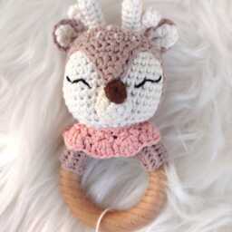 Amigurumi Baby Rattle, Toy, Gift, Newborn Gift Boy, Girl, Present, Rattle Baby, Dino, Lion - thumbnail 3