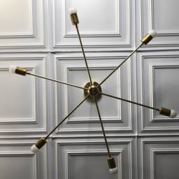 Paix Modern Mid Century Industrial Large 6 Light Ceiling Chandelier - thumbnail 3