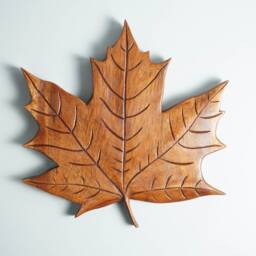 Wooden Maple Leaf Wall Art, Wood Carving Decor, Hanging Ornament, Dining Room Tree, Housewarming Gift - thumbnail 3