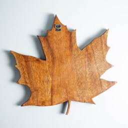 Wooden Maple Leaf Wall Art, Wood Carving Decor, Hanging Ornament, Dining Room Tree, Housewarming Gift - thumbnail 4