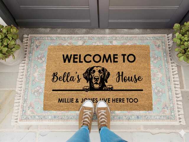 Curly Dog Doormat - Custom Doodle Breed Mat Gifts For Lover Personalized Welcome Rug - image 1