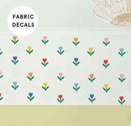 Multicolour Tulip Fabric Wall Stickers Vintage Nursery Decor - thumbnail 1