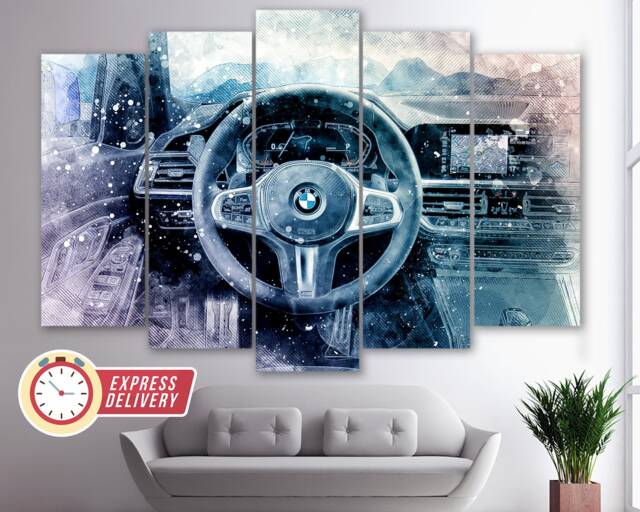 Bmw 3 Series G20 Interior Canvas Print, Wall Art, Bmw Poster, Decor, Sport Bmw, Paintings - image 1