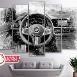 Bmw 3 Series G20 Interior Canvas Print, Wall Art, Bmw Poster, Decor, Sport Bmw, Paintings - thumbnail 2