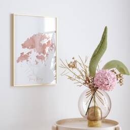 Hong Kong Map Pink & Gold Wall Art Print - thumbnail 3