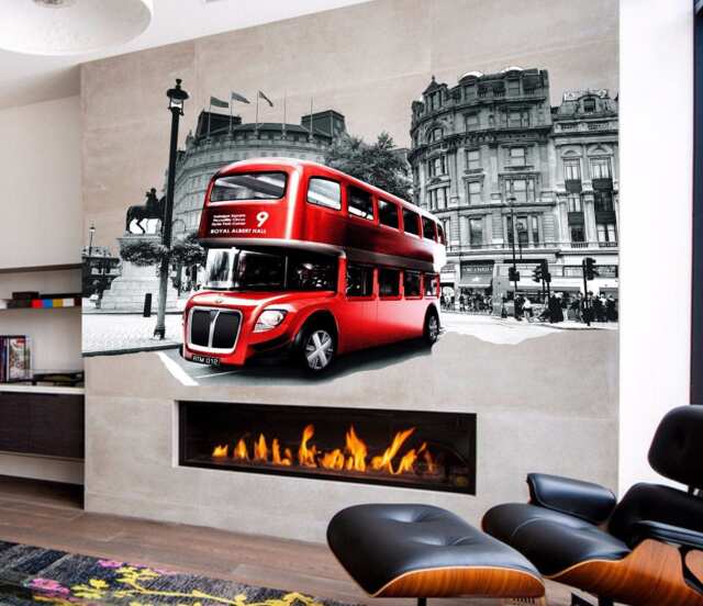 Painteeze London Double Decker Painting Like Modern Wall Decor, Sticker, Cfb 46