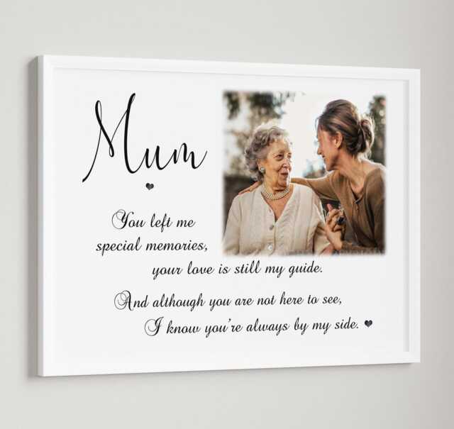 Personalised Mum Memorial Bereavement Print Gift Photo Poem Unframed Mothers Day Sympathy Loss - image 1