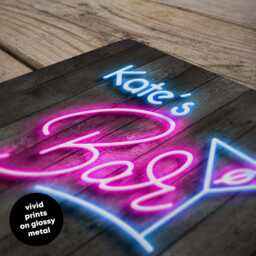 Personalised Garden Bar Sign - Custom Neon Style Home Pub Decor Outdoor Drinks in A5, A4, A3 - thumbnail 3