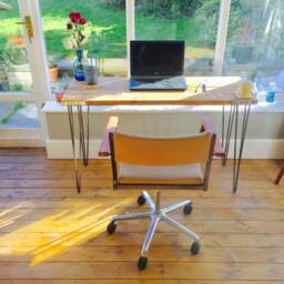 Industrial Desk - Scaffold With Steel Hairpin Legs - thumbnail 3