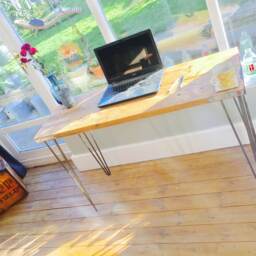 Industrial Desk - Scaffold With Steel Hairpin Legs - thumbnail 4