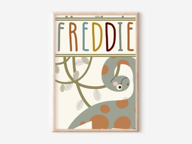 Personalised Dinosaur Print With An Earthy Colour Palette. Perfect For A Playroom, Nursery Or Bedroom - Unframed - image 1