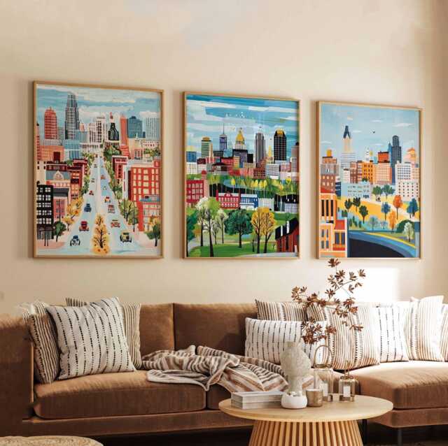 Set Of 3 Kansas City Missouri Posters, Prints, Wall Art, Travel Posters Set, Decor, Prints - image 1