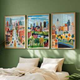 Set Of 3 Kansas City Missouri Posters, Prints, Wall Art, Travel Posters Set, Decor, Prints - thumbnail 3
