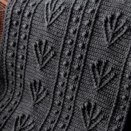 Crochet Afghan Heather Seal Grey Sofa Throw Blanket Neutral Color Highly Textured Picture Lap Beautiful Home Decor Handmade Washable - thumbnail 3