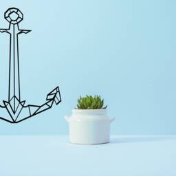 Geometric Anchor - Hanging Wall Art Figure Decor Scandinavian Style Hygge Home Living Room Sculpture 3D - thumbnail 3