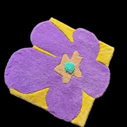 Soft Carpet With 3D Flower Effect. Bathroom Carpet. Special Gift For Christmas. Living Room Made Of Wool. Handmade Gift - thumbnail 3