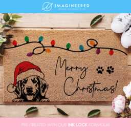 Personalized Christmas Dog Doormat - Custom Welcome Mat Funny Merry Door Home Lover - thumbnail 1