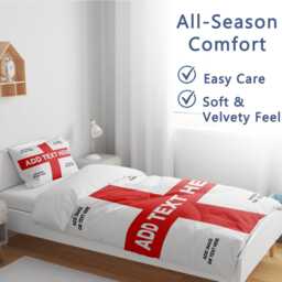 Personalised Photos England Flag Single Duvet Cover Three Lions Football Supporter Bedding St Georges Cross Sports Fan Bedroom Decor Gift - thumbnail 2