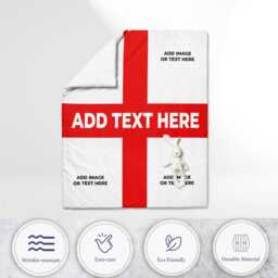 Personalised Photos England Flag Single Duvet Cover Three Lions Football Supporter Bedding St Georges Cross Sports Fan Bedroom Decor Gift - thumbnail 4