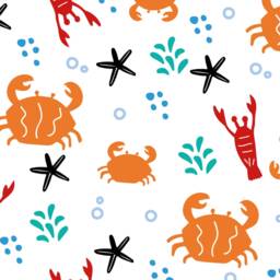 Crab & Lobster Wall Stickers - Kids Room Decals, Bathroom Stickers, Bright Decor, Scandi Style Living - thumbnail 3