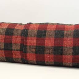King Size Kilim Lumbar Pillow Cover 14x48, Turkish Wool Oblong - thumbnail 3