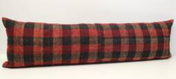 King Size Kilim Lumbar Pillow Cover 14x48, Turkish Wool Oblong - thumbnail 1