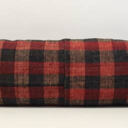 King Size Kilim Lumbar Pillow Cover 14x48, Turkish Wool Oblong - thumbnail 2