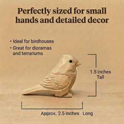 Unfinished Bird Wooden Figurine - Diy Hand Carved Craft Project Decor - thumbnail 3