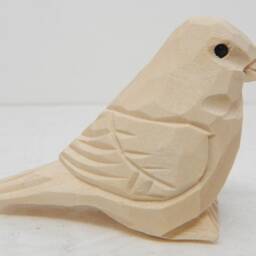 Unfinished Bird Wooden Figurine - Diy Hand Carved Craft Project Decor - thumbnail 4