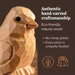 Unfinished Bird Wooden Figurine - Diy Hand Carved Craft Project Decor - thumbnail 2