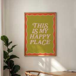 This Is My Happy Place Print Colorful Trendy Wall Art - thumbnail 2