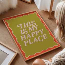 This Is My Happy Place Print Colorful Trendy Wall Art - thumbnail 3