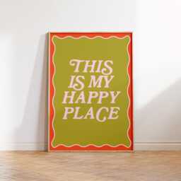 This Is My Happy Place Print Colorful Trendy Wall Art - thumbnail 1