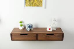 Solid Oak Floating Console Table Entryway Hallway Table With Drawers